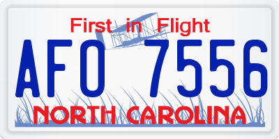 NC license plate AFO7556