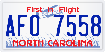 NC license plate AFO7558