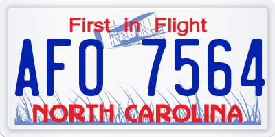 NC license plate AFO7564