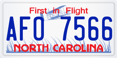 NC license plate AFO7566