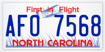 NC license plate AFO7568