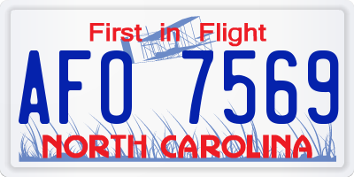 NC license plate AFO7569