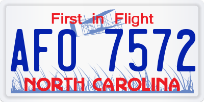 NC license plate AFO7572