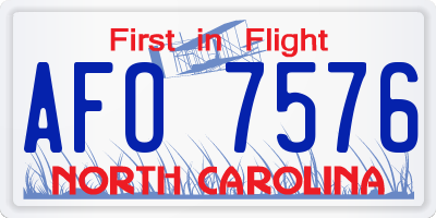 NC license plate AFO7576