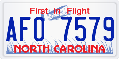 NC license plate AFO7579