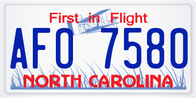 NC license plate AFO7580