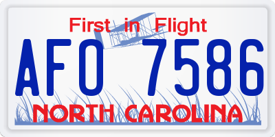 NC license plate AFO7586