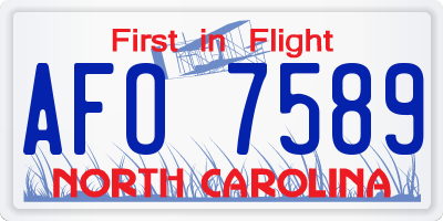 NC license plate AFO7589