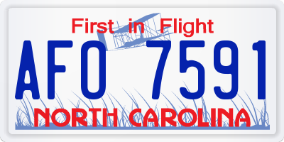 NC license plate AFO7591