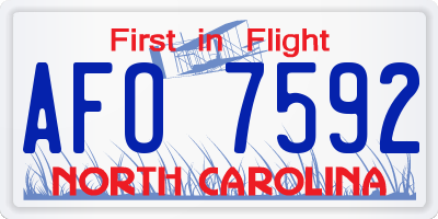 NC license plate AFO7592