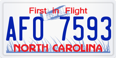 NC license plate AFO7593