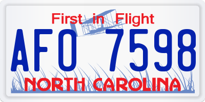 NC license plate AFO7598