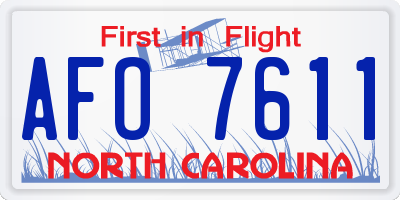 NC license plate AFO7611