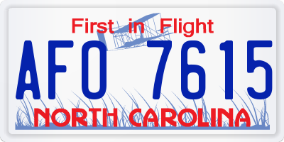 NC license plate AFO7615