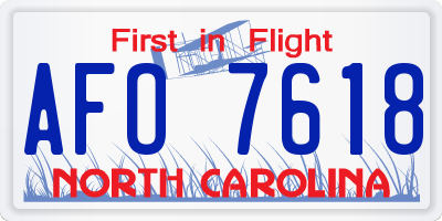 NC license plate AFO7618