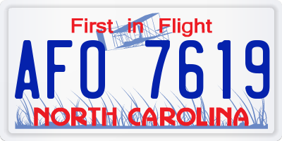 NC license plate AFO7619