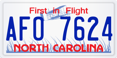 NC license plate AFO7624