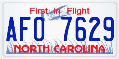 NC license plate AFO7629