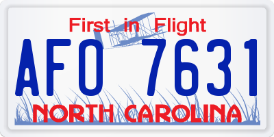 NC license plate AFO7631