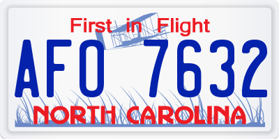 NC license plate AFO7632
