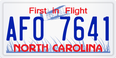 NC license plate AFO7641