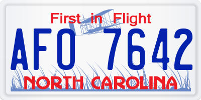 NC license plate AFO7642