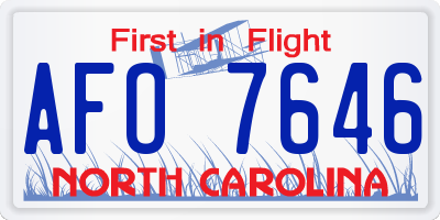 NC license plate AFO7646