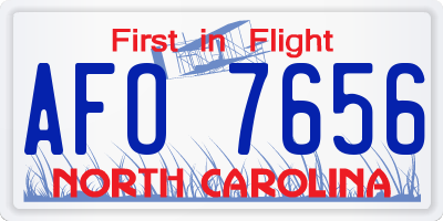 NC license plate AFO7656