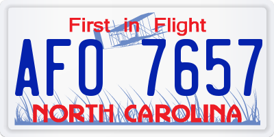 NC license plate AFO7657