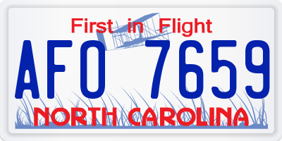 NC license plate AFO7659
