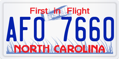 NC license plate AFO7660
