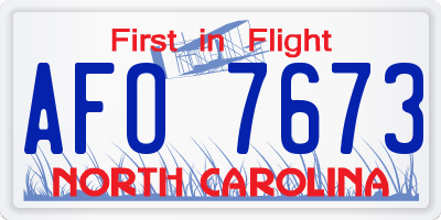 NC license plate AFO7673
