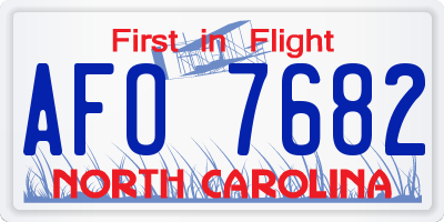 NC license plate AFO7682