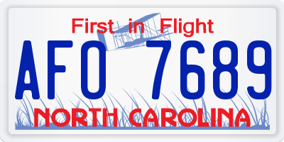 NC license plate AFO7689