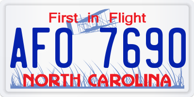 NC license plate AFO7690