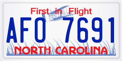 NC license plate AFO7691