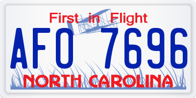 NC license plate AFO7696