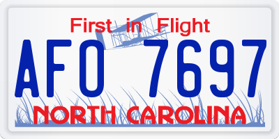 NC license plate AFO7697