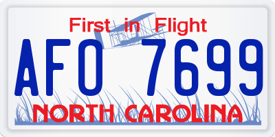 NC license plate AFO7699