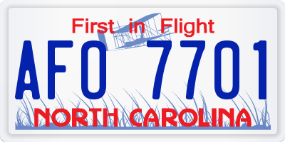NC license plate AFO7701
