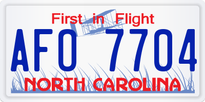 NC license plate AFO7704