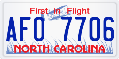 NC license plate AFO7706