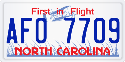 NC license plate AFO7709