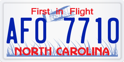 NC license plate AFO7710