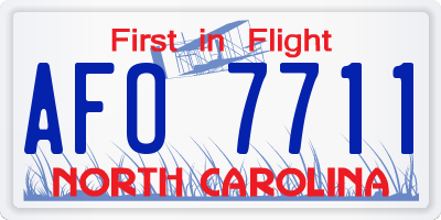NC license plate AFO7711