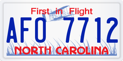 NC license plate AFO7712
