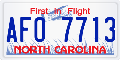 NC license plate AFO7713