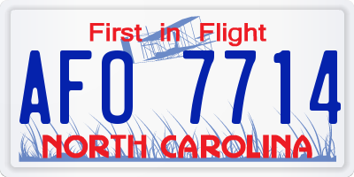 NC license plate AFO7714