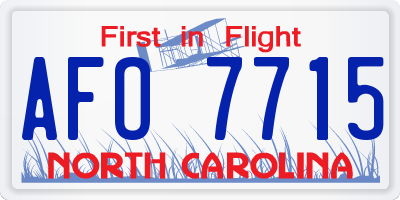 NC license plate AFO7715