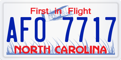 NC license plate AFO7717